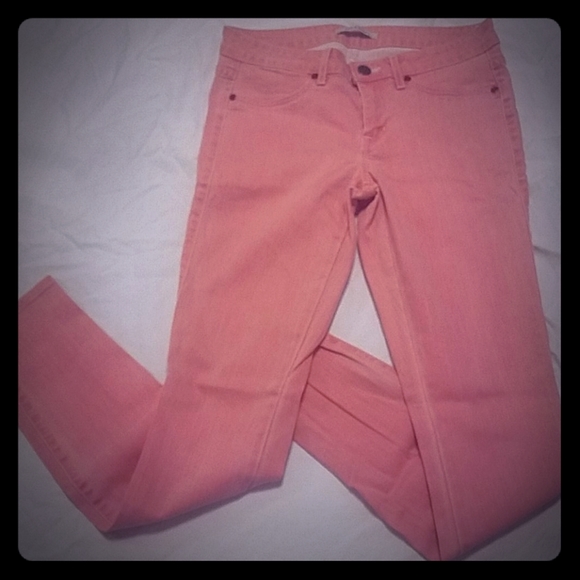 Rich & Skinny 27 salmon/coral wash stretch jeans - Picture 1 of 3